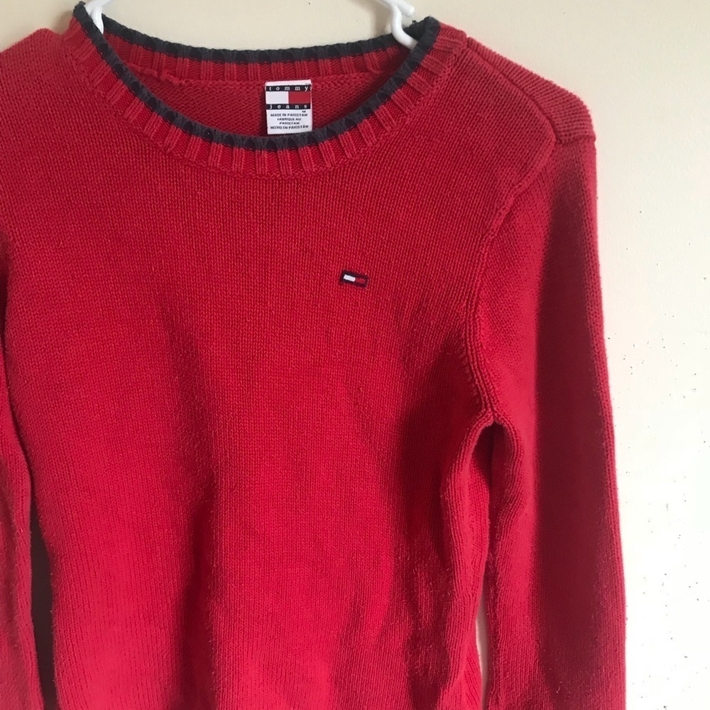 Vintage Tommy Hilfiger Jeans Red Sweater - Picture 3 of 8